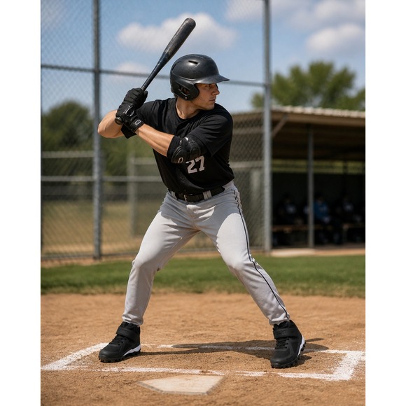 Riddell Baseball Cleats Mens 7.5D Black White Mid Top Strap Molded Cleats 172538 main image 9